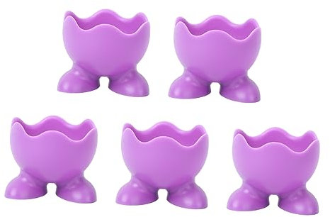 Mikinona 5piezas Soportes De Silicona para Huevos Hervidos con Patas Tazas para Cocción Al Vapor y Presentación Colores Aleatorios Material Seguro para Cocina y Uso Doméstico