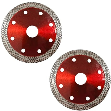 Lot de 2 disques à tronçonner diamantés de 125 mm, extra fins, épaisseur : 1,2 mm, dimensions : 22,23 mm, pour carrelage entièrement en céramique, carrelage antique, pierre microcristalline, céramique