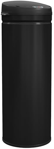 HOMCOM Mülleimer mit Sensor 50L Edelstahl Automatischer Leiser Schwarz