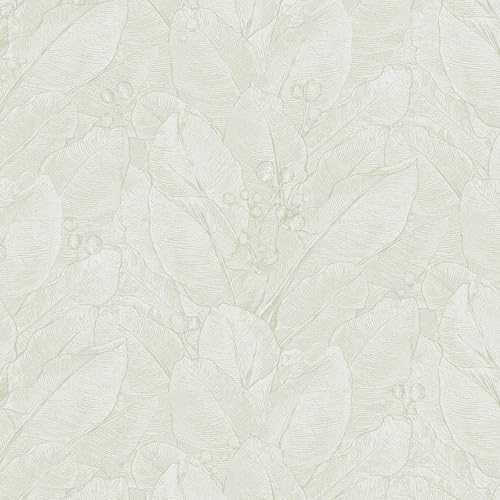 CiCiwind Peel and Stick Wallpaper 44CM×3M Light Green Floral Contact Paper Self Adhesive Vinyl Wrap Waterproof Sticky Back Plastic Removable Stick on Wallpaper for Wall Cabinet Decor