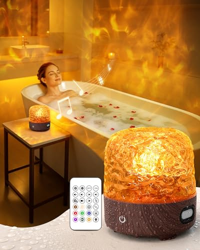 inRobert Shower Lamp Waterproof with Bluetooth Speaker, Rechargeable Bathroom LED 15 Colors Ocean Wave Light Spa-Like Bath Mood Light with Remote & Touch Control for Relaxing Bathtub, and Home Decor