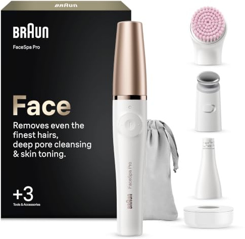 Braun FaceSpa Pro, Facial Epilator, 912, White/Bronze