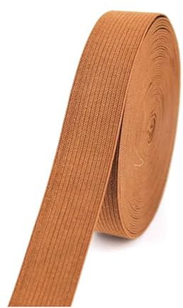 5 metros de bandas elásticas de costura de 20 mm de ancho, coloridas, de goma suave y elástica para accesorios de costura y manualidades de ropa.,Marrón,20mm