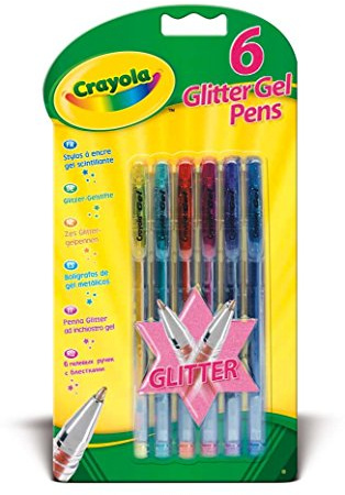 Crayola - Gel Pens, Gelstift mit Kugelmine, glitzer, 6 Stück