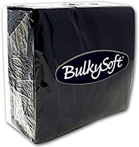 Paper Serviettes Soft Napkins 40x40cm 2PLY BulkySoft Solid Colours Choose Colours (Black, 100)