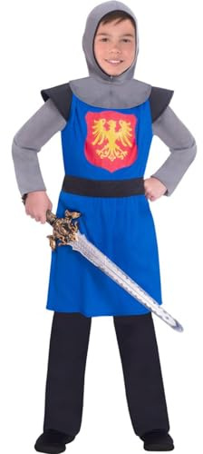 amscan 9906386 Kinder Blau Mittelalter Ritter Welttag Jungen Faschingskostüm Alter 8-10 Jahre