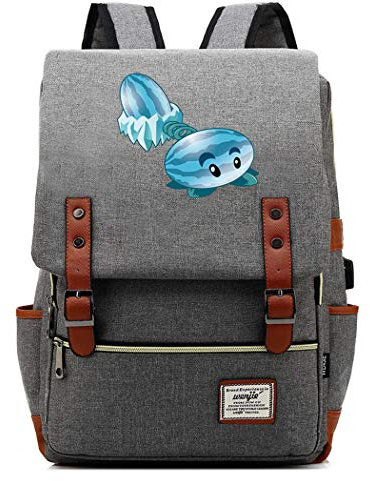 WANHONGYUE Spiel Plants vs. Zombies Backpack Vintage Schulrucksack Schulranzen Studententasche 15,6 Zoll Laptop Rucksack mit USB-Ladeanschluss Light Grey / 2
