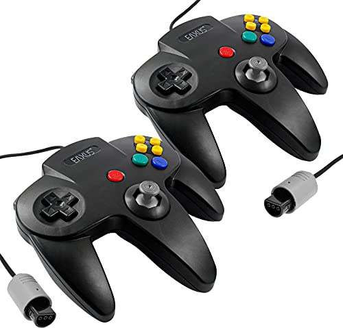 Eaxus® 2er Set Controller geeignet für Nintendo 64 - N64 Controller Gamepad, Schwarz