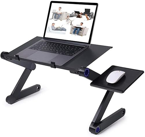INF Justerbart laptopbord med musmatta - svart