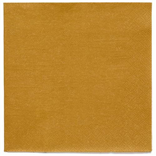 Amscan 9915402-214 - Gold Eco-Friendly Compostable Luncheon Napkins - 20 Pack
