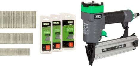 SALKI Pack Nailer CSK B12 + Brad AX 25mm, 30mm und 40mm - Druckluftnagler - Nagelmaschine für Holz und Tischlerei