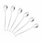AHAD Latte Spoons Heavy Duty Dessert Long Handle Metal Coffee Spoon Set for Mixing Drinks Glasses Deep Jar Hot Chocolate Espresso Ice Cream Desserts Kitchen Utensil Silver (Pack of 6)