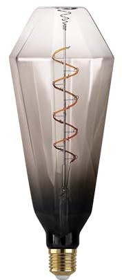 EGLO XXL E27 Lampe dimmbar, Spiral LED Retro Glühbirne Big Size, extra-großes Vintage Deko Leuchtmittel in Grau und Schwarz, 4 Watt, 110 Lumen, warmweiß, 1800 K, L 24,5 cm