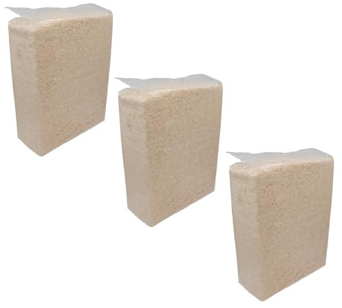 AB Tools Lot de 3 copeaux de bois extraits de poussière séchés au four pour petits animaux 3,6 kg