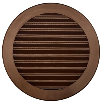 H&C VENT Griglia di ventilazione Ø 150 mm PVC marrone – HVAC scarico copertura di ventilazione con protezione insetti – elemento di alimentazione aria rotondo in plastica