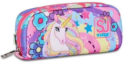 SJ Gang STYLE JAM GANG Portapenne Scuola, Rosa, Unibraid, Bustina con Scomparto Unico Porta Penne, Accessori Zaino, Medie, Superiori, Bambina