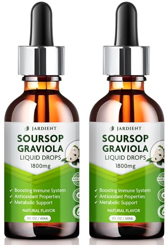Soursop Bitters Extract Liquid Oil : Graviola Soursop Extract- Organic for Cell Support and Regeneration- Soursop Tincture Edible 2Fl oz x 2Pack