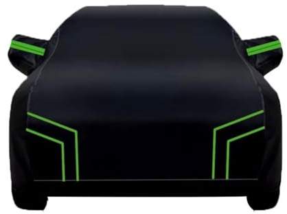 Bâche Voiture Impermeable pour Peugeot 308 SW 2008-2026，Bâche Imperméable Housse de Protection Voiture Extérieur Contre Pluie Soleil avec Zip（Black Green）
