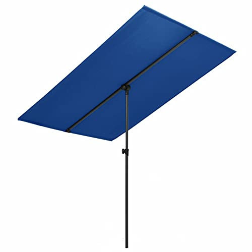 Chaduof Sombrilla de jardín, Parasoles Jardin, Sombrillas Jardin, Parasol Terraza, Sombrillas Terraza, Parasol Playa, con palo de aluminio azul celeste 2x1,5 m