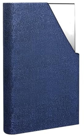 SGERUFZ 1 Pcs Visitenkartenetui luxuriöses PU-Leder Premium Visitenkartenhalter mit Magnetverschluss zur Schonenden ​Aufbewahrung Ihrer Karte Visitenkartenhalter für Damen und Herren Blau
