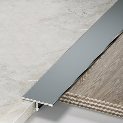 Übergangsprofil - T-Profil Übergangsleiste Übergangsschiene - Bodenübergangsstreifen - Türschwellen Leiste Für Laminat- & Parkettböden(Gray,2cm)