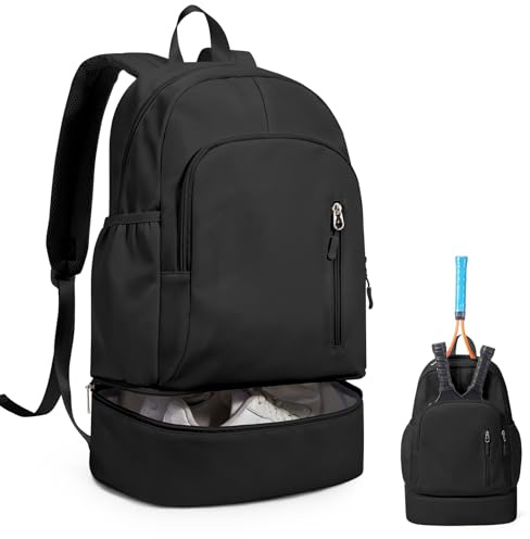 suradar Sportrucksack für Frauen mit Nasstasche und Schuhfach Sportrucksack Damen Gym Backpack Rucksack mit Schuhfach Gymnastiktasche für Fitness Schwimmen Tragbarer Reiserucksack Frauen Schwarz