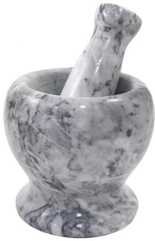 Mortaio in marmo con pestello 10.5x10.5cm