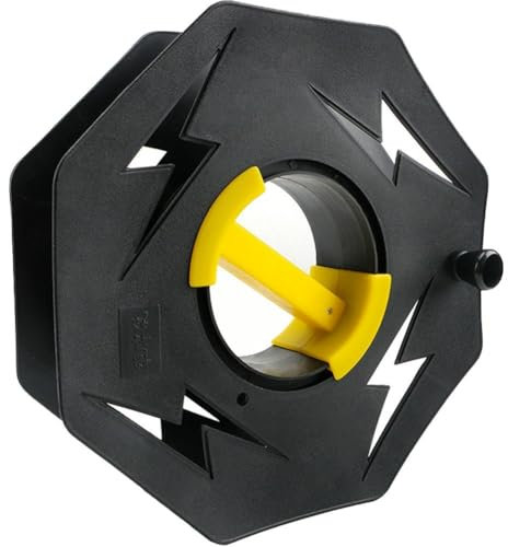 Wudaizhi Heavy Duty Black Cable Reel Empty Cable Reel Holder for Hook Up Leads, Camping Cables, Christmas Lights Tidy Storage Reel, Rotating Cable Storage Reel for Electrical Lead