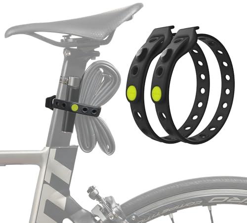 BONE Bike Strap Lite (2 Packs), Bicycle Wheel Stabilizer Strap, Scratch-Free & Adjustable Silicone Strip for Storage, MTB Frame Carrier for Inner Tubes, Quick Setup Cycling Accessory (2-Pack)