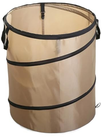 Trädgårdsavfallssäckar, Återanvändbar bärbar vattentät avfallspåse for trädgårdsskötsel, trädgårdssopor, sopförvaring, bärbar trädgårdspåse(Light Brown)