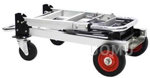 GHHZML Plattformwagen Reisetrolley, Haushalts-Vierrad-Klapp-Einkaufshandwagen, Aluminium-Hochleistungsgepäck-Zugstange, Flachbett-Frachthandhabungswerkzeug