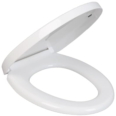 Asiento de inodoro de cierre suave con liberación rápida, diseño ovalado, mecanismo de cierre lento, material de fácil instalación, ideal para actualización de baño, función antigolpes