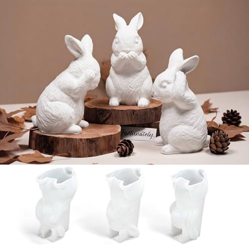 3 moldes de silicona para fundición de Pascua, moldes de silicona para yeso, velas, regalos de Pascua