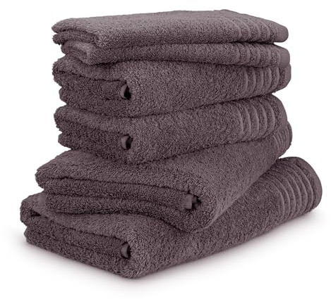 Möve Handtuchset New Classic 6-TLG Handtücher - 2X 30x50 cm + 2X 50x100 cm + 2x67x140 cm, 100% Baumwolle, Graphite