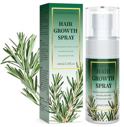 Hair Growth Serum Spray, Castor Oil Organic, Rosemary, Biotin, Batana Oil, Anti Hair Loss for Men/Women, Boost Regrowth, Non-Greasy & Fast Absorbing Supplement for All Hair Types, 60ML