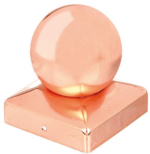Alberts 217310 Capuchon pour poteau en bois | avec tête sphérique | cuivre | 90 x 90 mm