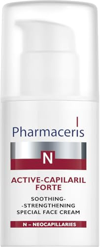 Pharmaceris N Active-Capilaril Forte, Beruhigende Tagescreme für Couperose-Haut, Intensive Gesichtspflege, Feuchtigkeitscreme, Beseitigt hartnäckige Rötungen - 30 ml