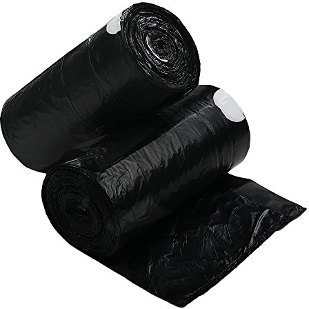 Dynko 20L Kordelzug Swing Müllbeutel, Schwarz müllbeutel mit zugband, 110 Stück