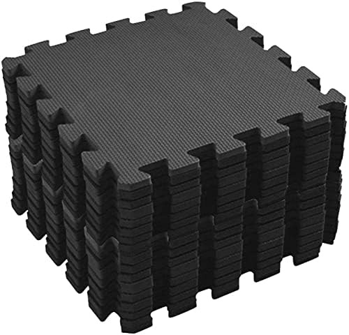 VLFit Tapis de Protection de Sol – 18 Dalles en Mousse sans BPA + Bordures | Matelas Puzzle Imperméable,Antidérapant pour matériel Fitness, Gym, Musculation – Salle de Sport, Garage