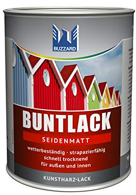 Buzzard Acryllack 2in1 Grundierung + Lack 750 ml/seidenmatt Farbe RAL 3000 (Feuerrot)