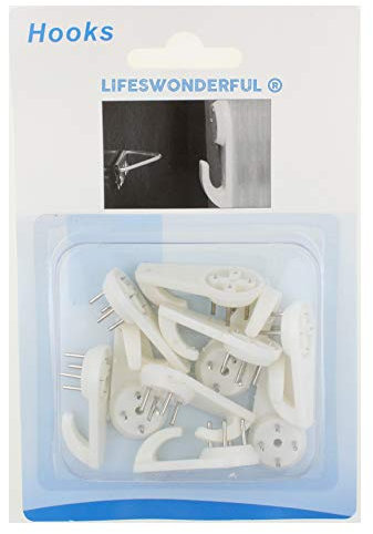 Lifeswonderful - 10pz - Ganci Bianchi per Quadri - Ideali per Appendere Cornici su Mattoni, Muri Cavi o Cartongesso