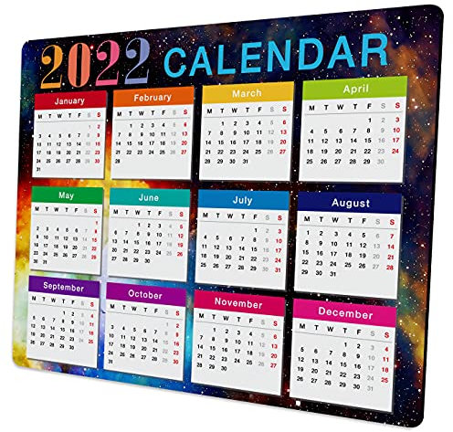 2022 Calendar Mouse Pad Calendar 2022 Mouse Pads Cute Mousepads for Computers Office Laptop PC Wireless Mouse Men Desk Accessories with Non-Slip Rubber Design Keyboard Mat 9.5x7.9x0.12 Inch