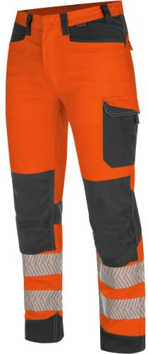 WÜRTH MODYF Warnschutz Bundhose Fluo EN 20471 - professionelle Arbeitshose für Herren - Warnschutzhose mit Knieschutztaschen - in den Größen 24-118 in Gelb und weiteren Farben