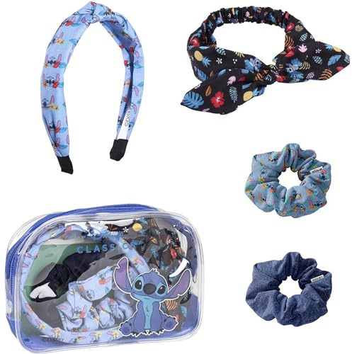 CERDÁ LIFE'S LITTLE MOMENTS Trousse de Toilette transparent Stitch avec tillbehör Häll Cheveux – Officiellt Disney, flickor resetillbehör - toalettpaket, flerfärgad, 250001948