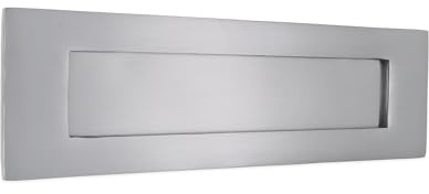 Infinity Decor Victorian Style 10” 250mm Sprung Postal Box Letter Plate in Satin Chrome Ideal for Internal and External Doors
