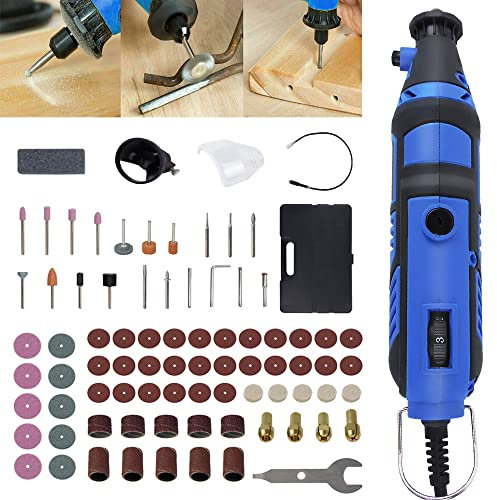 Utensile rotante multifunzione con 80 accessori, 6 regolazione variabile, 10000-32000 giri/min, strumento elettrico multiuso per levigatura, lucidatura e piccoli progetti fai da te