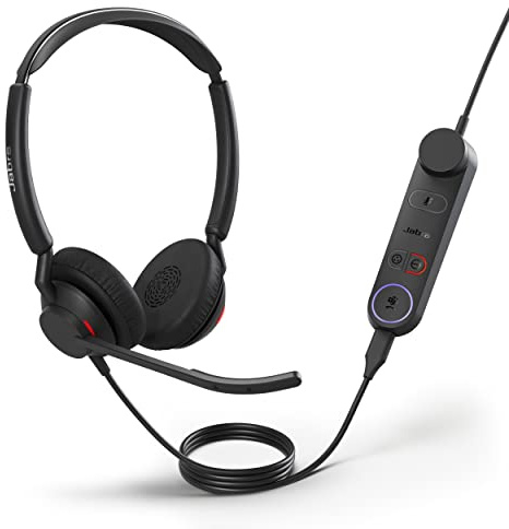 Jabra Engage 50 II Kabelgebundenes Stereo-Headset mit Link-Anrufsteuerung, 3-Mikrofon-Technologie mit Geräuschunterdrückung und USB-C-Kabel, Ultraleicht, MS Teams Zertifiziert, funktioniert mit Allen