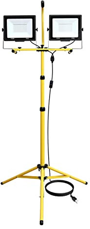 AUXTINGS 2x100W Faro da Lavoro a LED Portatile Regolabile Luci di Inondazione a LED 16800LM Cavo da 3m con Spina 6000K per Officina di Riparazione Garage Cantiere di Costruzione,Impermeabile