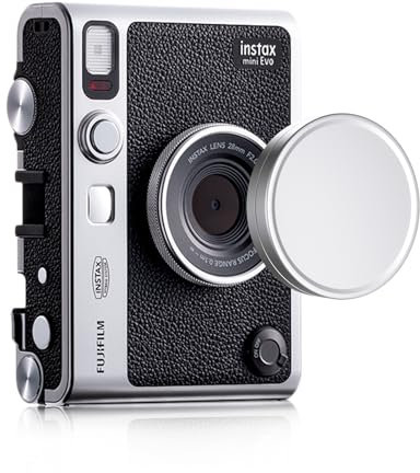 Rieibi Lens Cap for Fujifilm Instax Mini Evo, Fuji Mini Accessories for Fuji Instax Mini Evo Lens Cover, Aluminum Mini Evo Lens Cap with Flocking Internal
