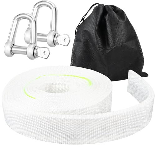 5M Abschleppseil mit 2 Hohe Festigkeit Schäkel 5 Tonnen Bruchfestigkeit Traktionsseil Abschleppseil Auto für Offroad, PKW, LKW, SUV